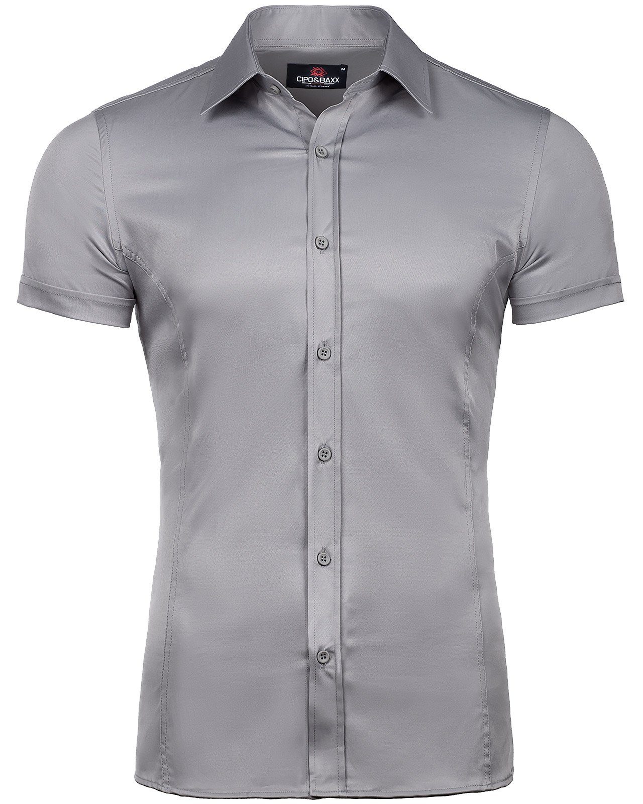 Cipo & Baxx Kurzarmhemd Buisnesshemd Slim Fit (1-tlg) im klassischen Design