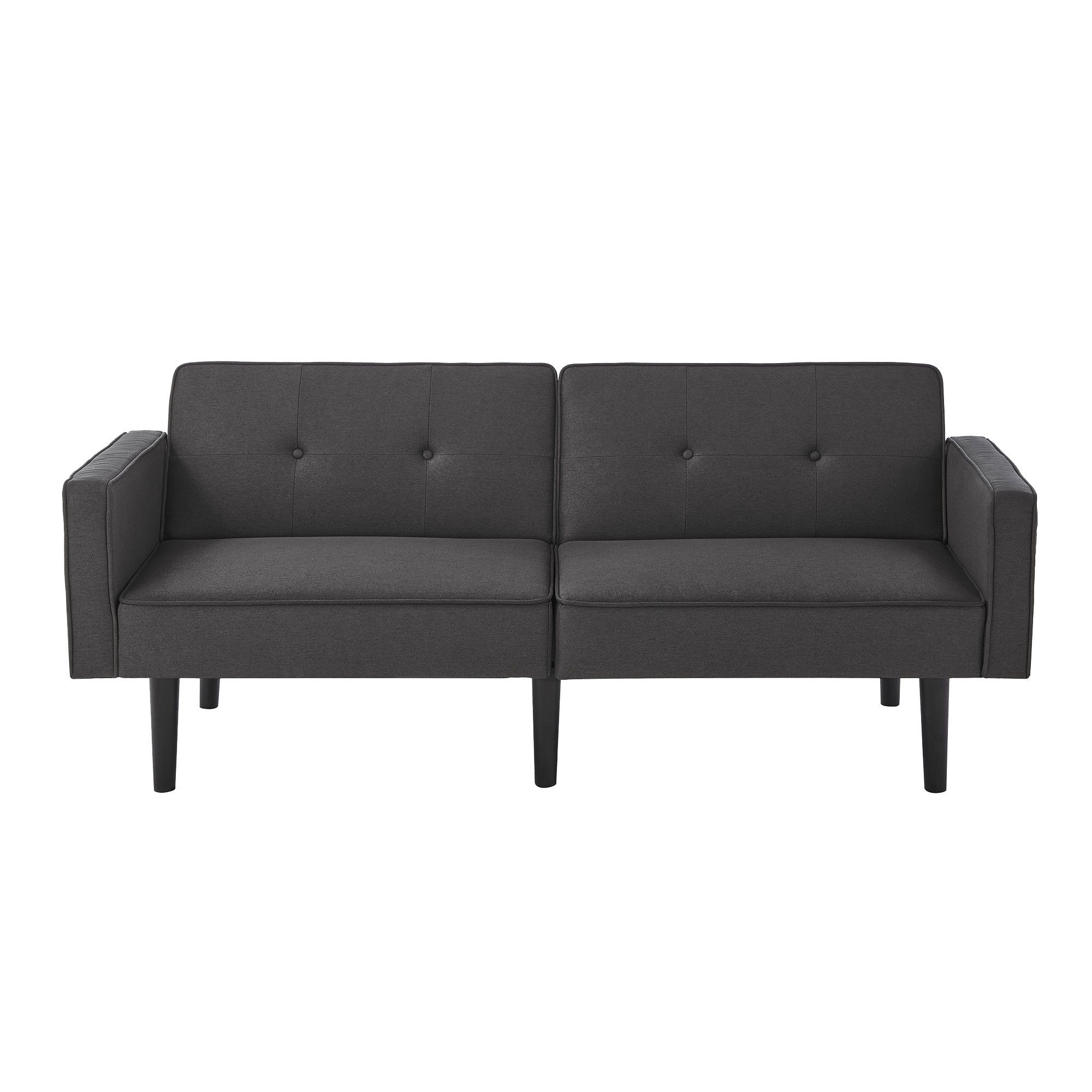i@home Schlafsofa verstellbares Sofabett, Packung set, 2-in-1-Sofabett, Zweisitzer-Sofa,schwarz/weiß