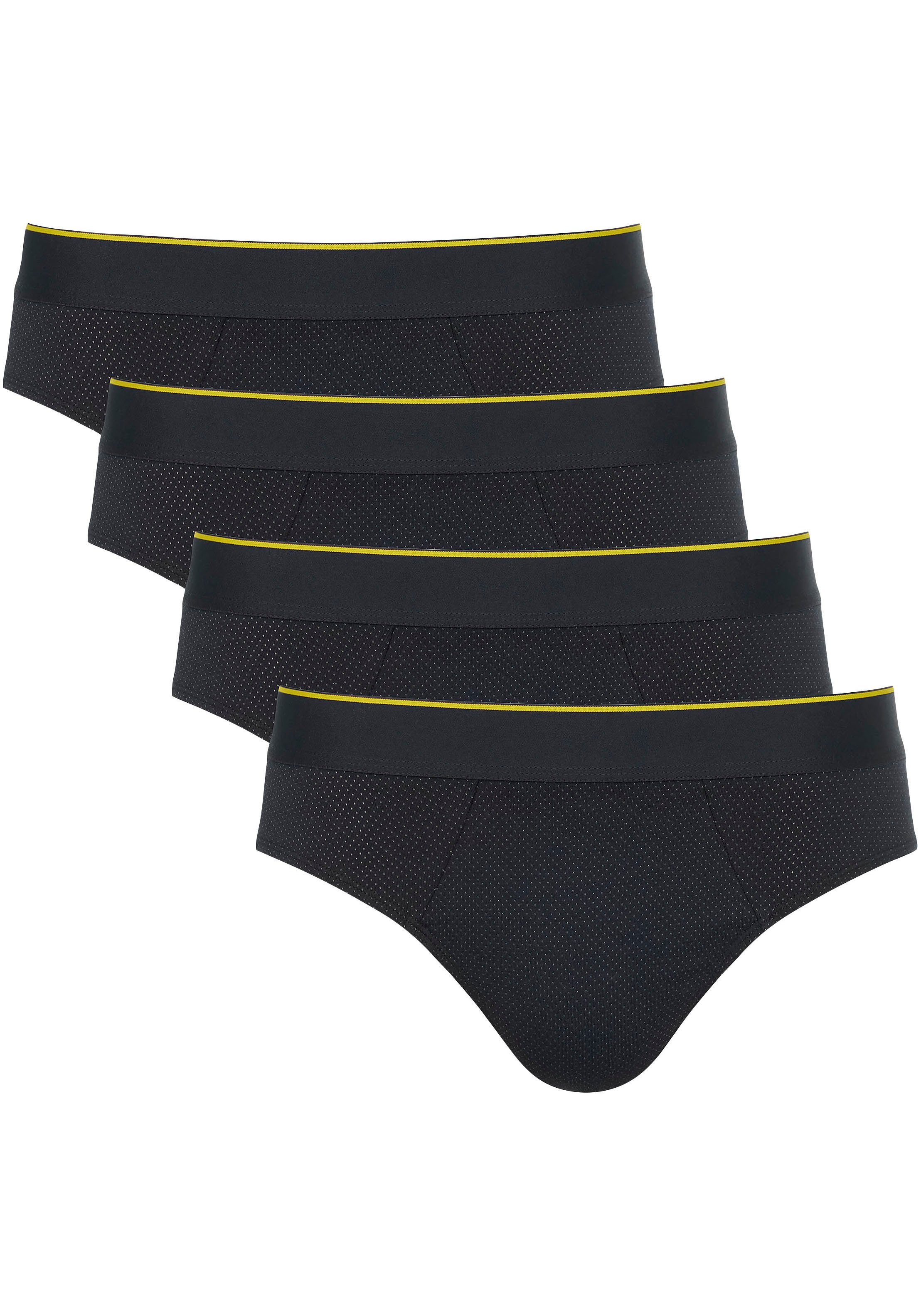 Midislip Schwarz Sloggi Brief (4er-Pack) Herrenslip, EVER Atmungsaktives Mesh, Airy