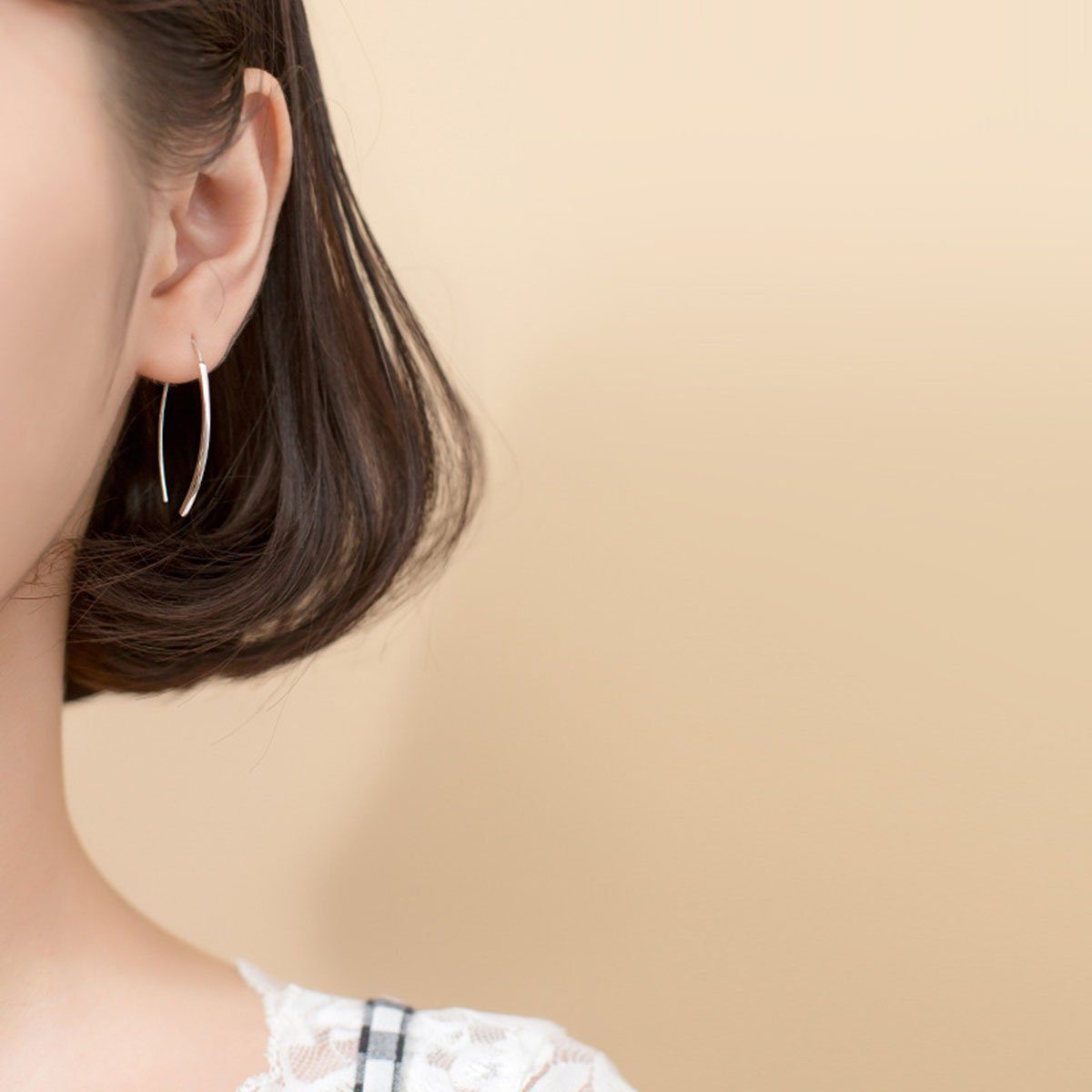 Damen für Ohrhänger Creolen offene Ohrring aus CTGtree 925er Paar Sterlingsilber
