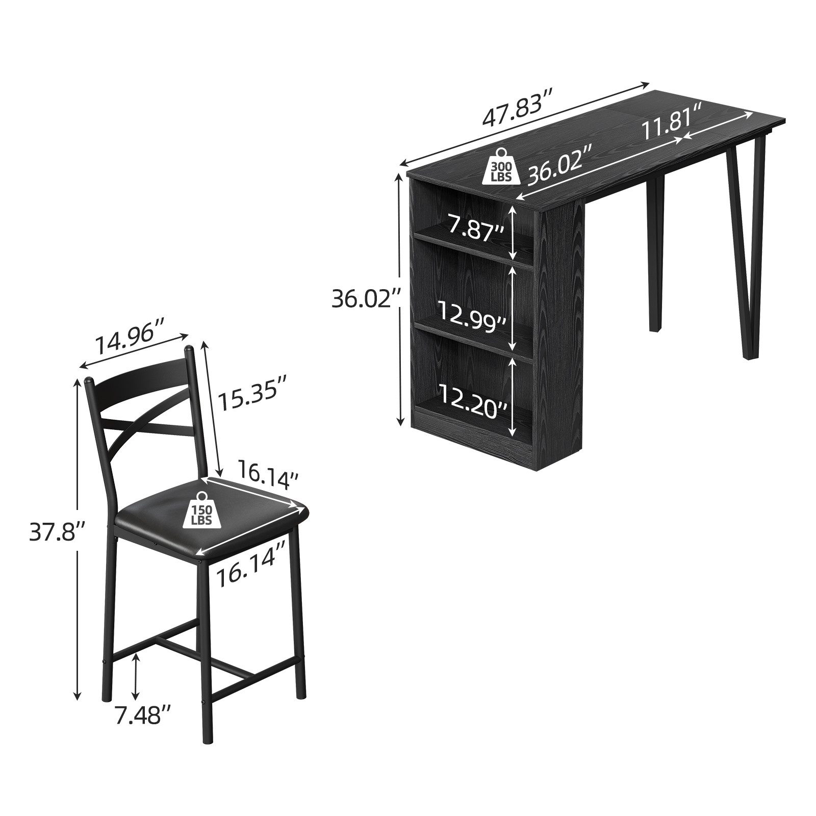 GarveeMore Essgruppe Esstisch Klappbar mit 2 günstig online kaufen