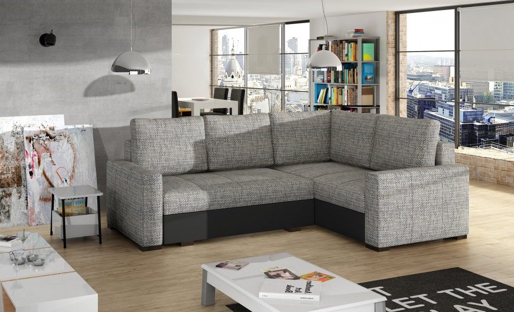 Xlmoebel Ecksofa L-Form Sofa Couch Polster Wohnlandschaft Ledersofa Möbel Stoff, 2 Teile, Made in Europa