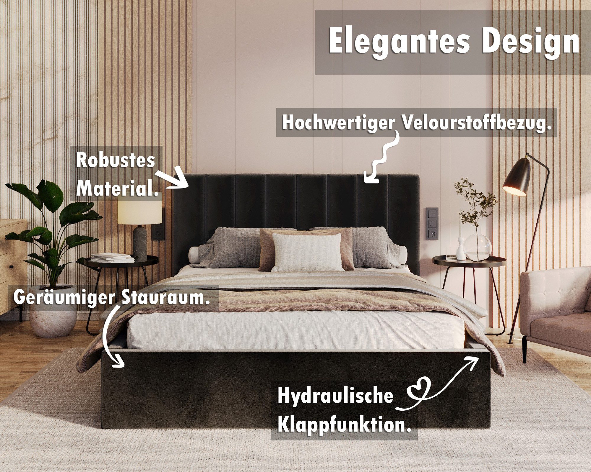 FDM Polsterbett Stauraumbett Bettgestell 90x200, 120x200, günstig online kaufen