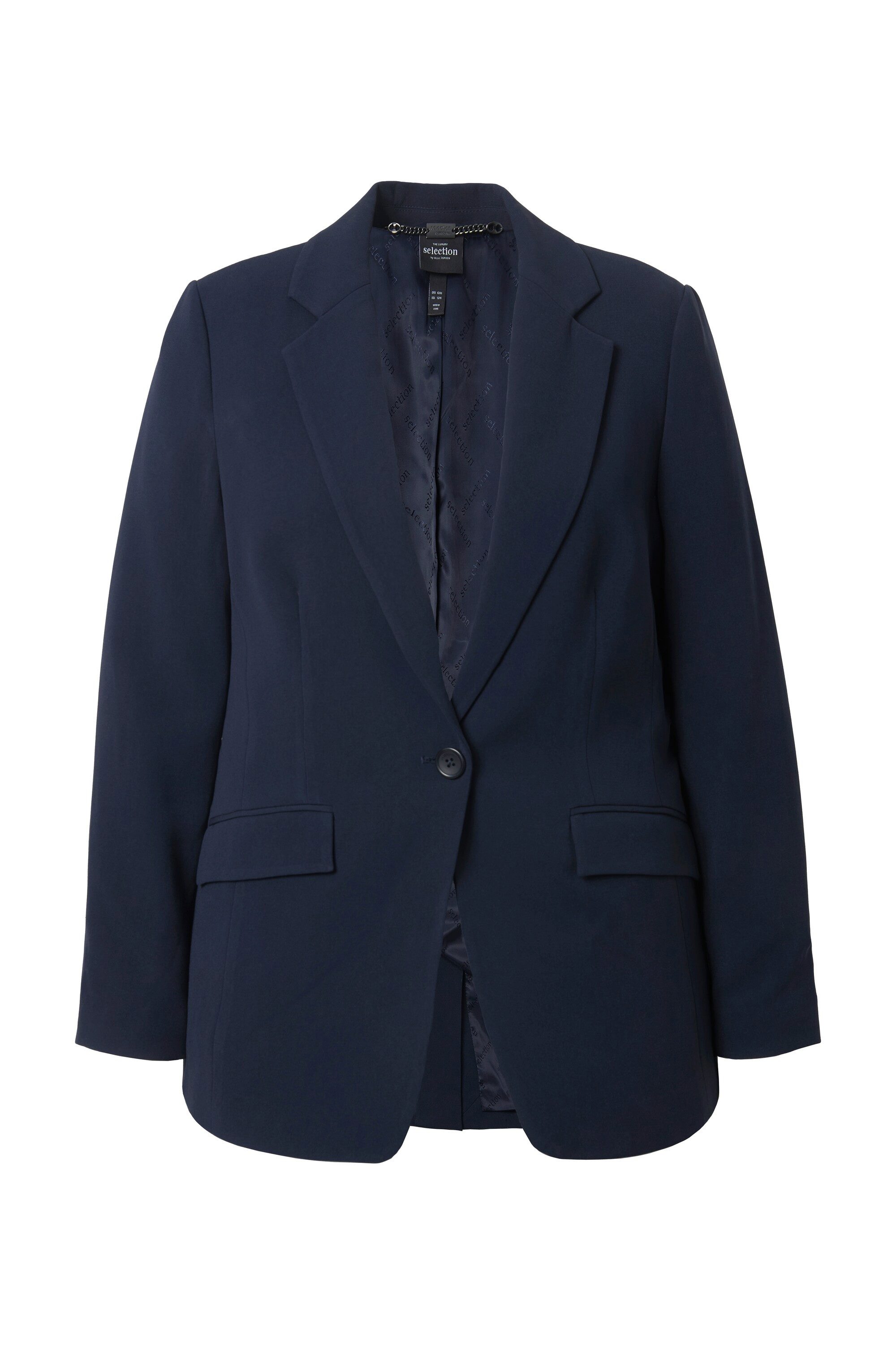 Ulla Popken Blusenblazer Blazer Reverskragen Klappentaschen Knopfverschluss günstig online kaufen