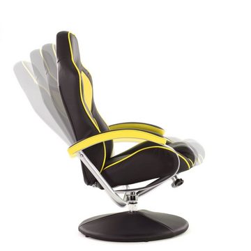 Raburg Gaming-Stuhl Wohnzimmer Sessel mit Hocker, tiefes Sessel-Set, Kunstleder, mit Hocker & mit Relaxfunktion, belastbar bis 120 kg