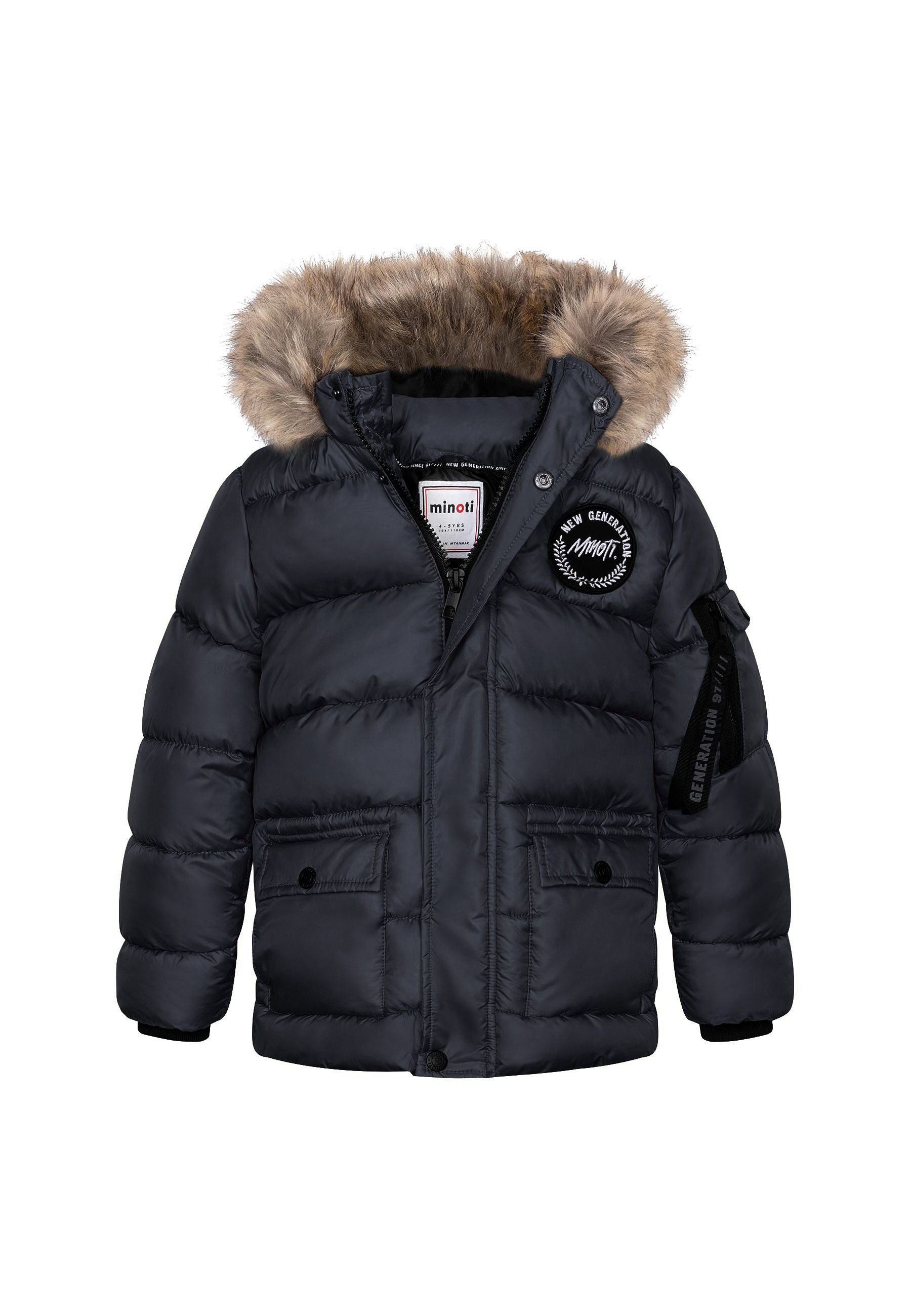 Winterjacke mit flauschiger Kapuze (2-14y)