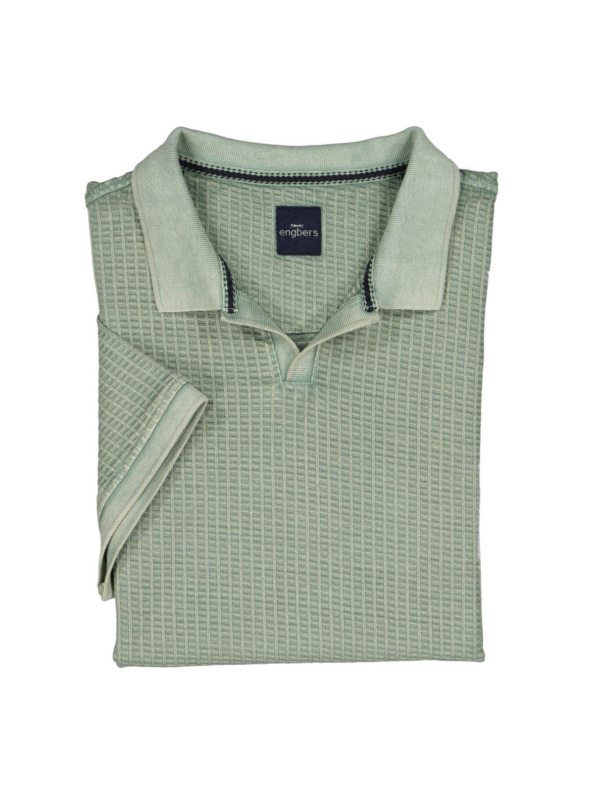 Engbers Poloshirt Herren Poloshirt mit Struktur, Gruen