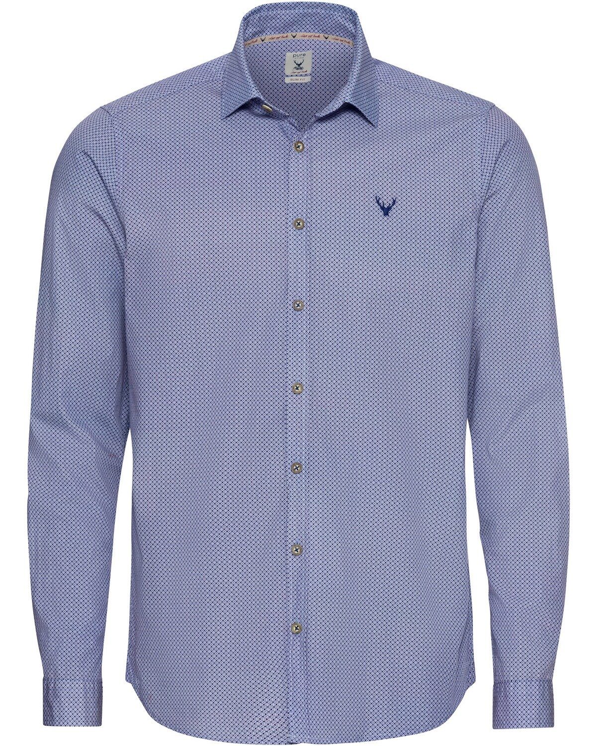 Pure Trachtenhemd Langarm-Hemd mit Allover-Druck | Trachtenhemden