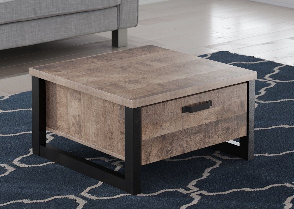 trendteam Couchtisch Couchtisch Emile 1, Eiche Tabak / Schwarz (no-Set), Breite 80 cm,Tischplatte aus Holzwerkstoff