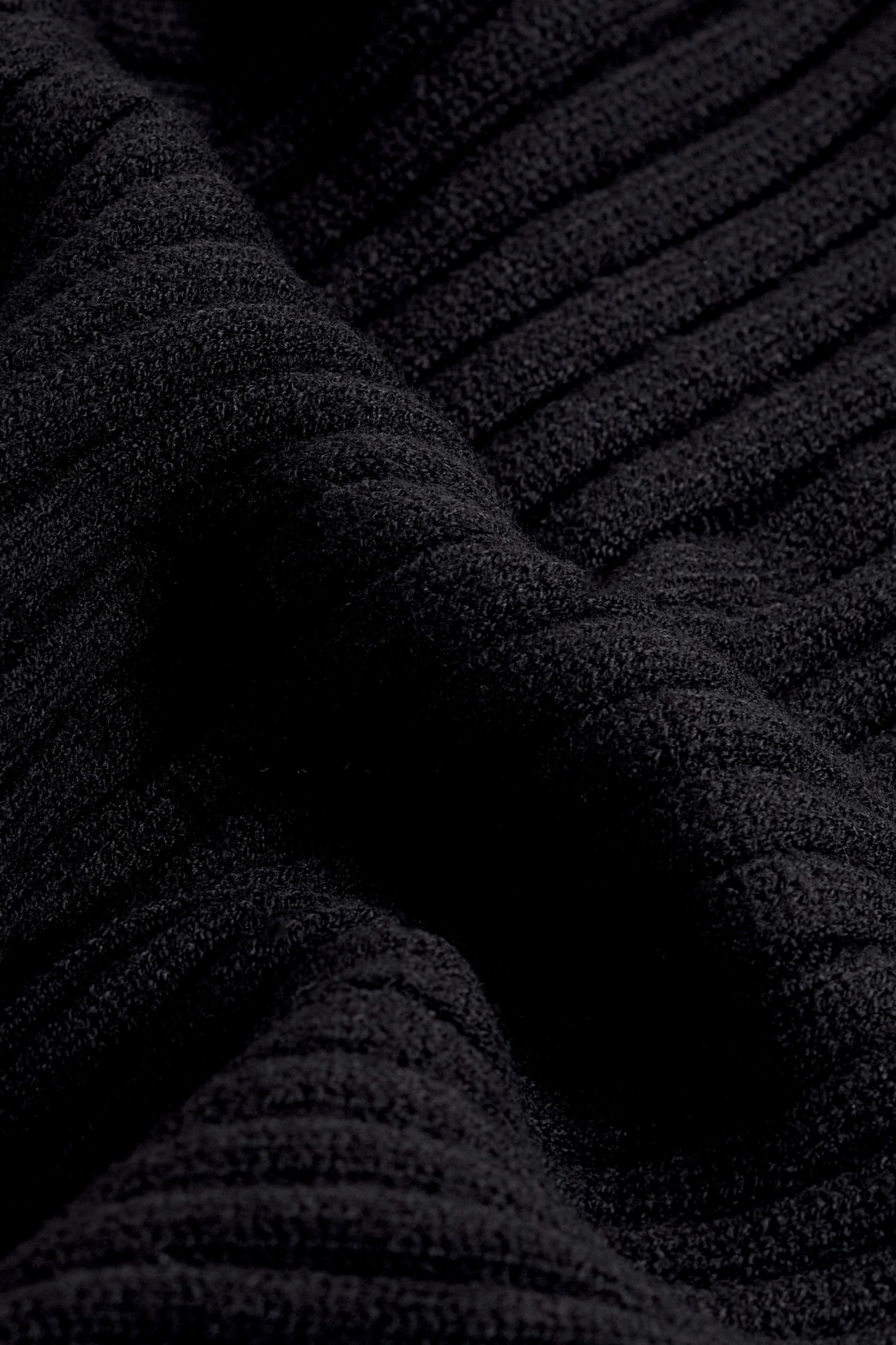 V-Ausschnitt-Pullover V-Ausschnitt Next Ripp-Oberteil (1-tlg) Black mit