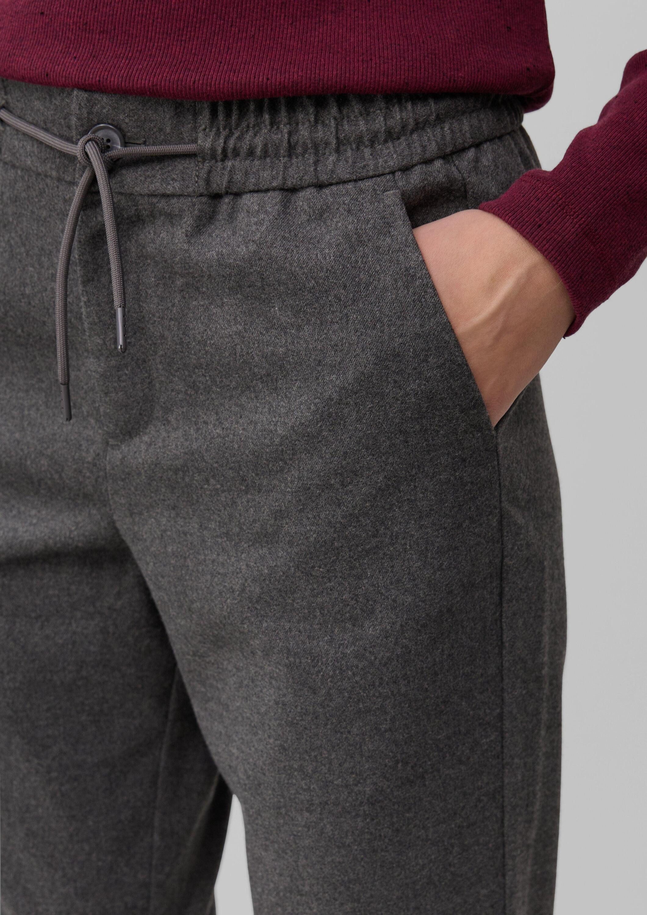 s.Oliver Chinos Hose 7/8-Flanell-Hose mit Elastikbund