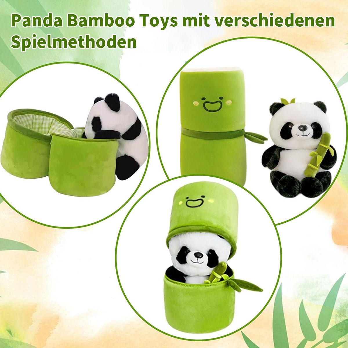 Plüschspielzeug götäzer aus Bambus, Plüsch-Bambus-Panda-Kissen Weiches Fellkissen