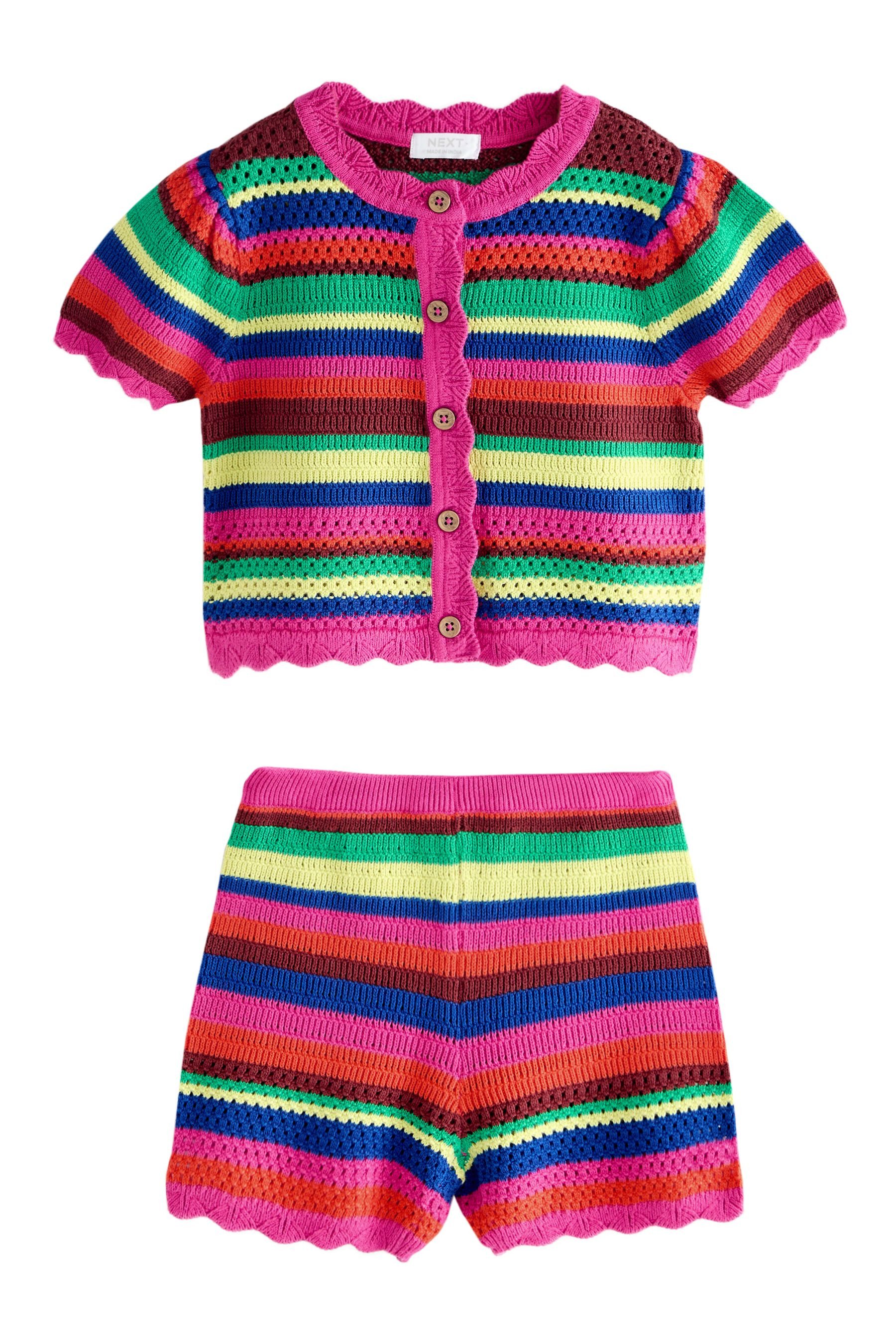 Next Shirt & Shorts Shorts aus Strick und Strickjacke im Set (2-tlg)