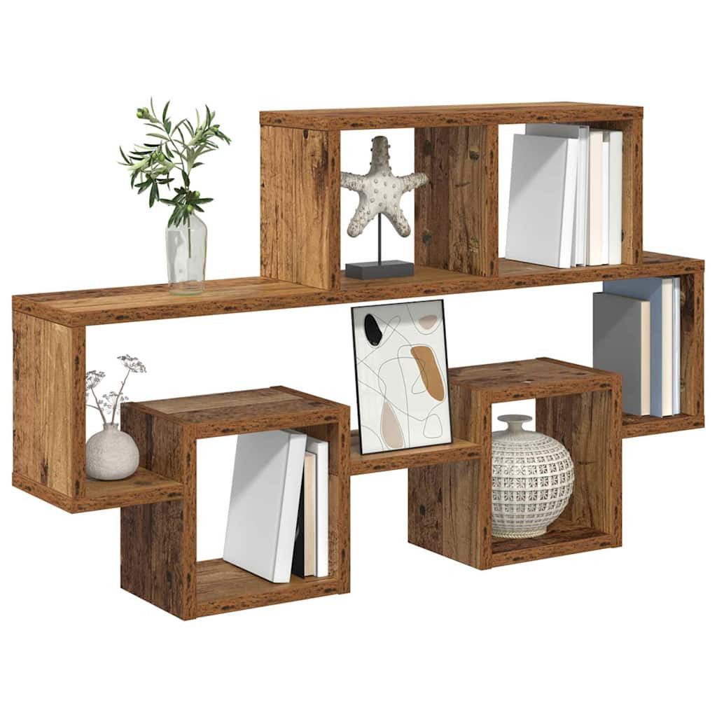 vidaXL Regal Wandregal Wandhalterung Altholz 82 x 15 x 51 cm Holzwerkstoff, 1-tlg.