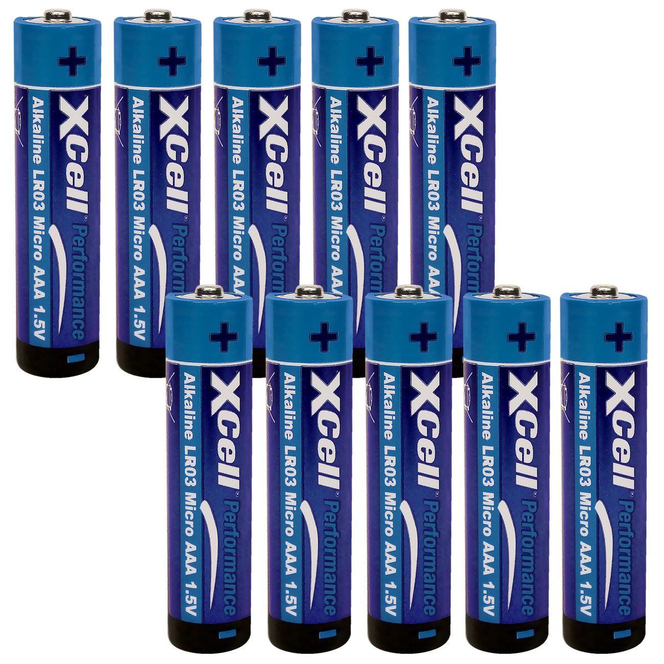 XCell AAA Micro-Batterien (LR03): 1,5V Alkaline für langanhaltende Energie Batterie, (10 St), Optimal für Geräte mit gleichbleibendem Energieverbrauch