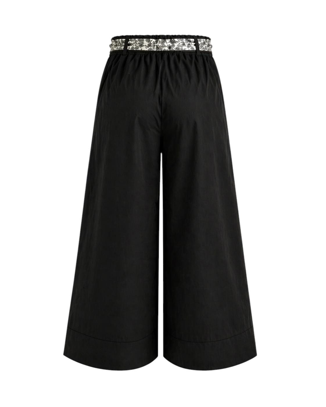 Mississhop Palazzohose Damen Culotte Hose weit mit elastischem Bund und Stoffgürtel 2093 – Bild 4 von 5