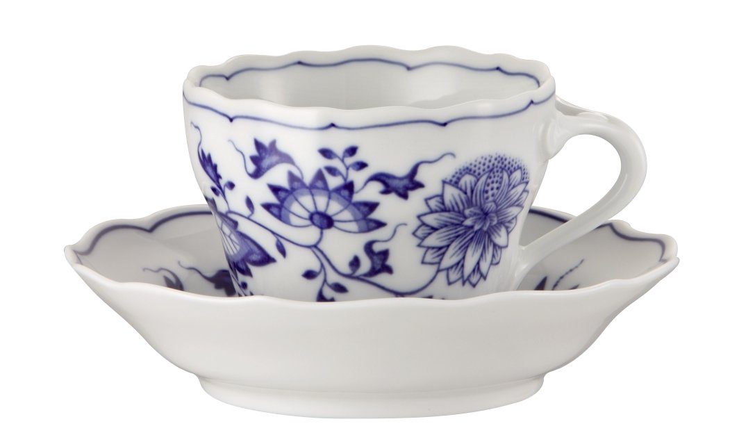 Hutschenreuther Tasse Blau Zwiebelmuster Kaffeetasse 2tlg., Porzellan