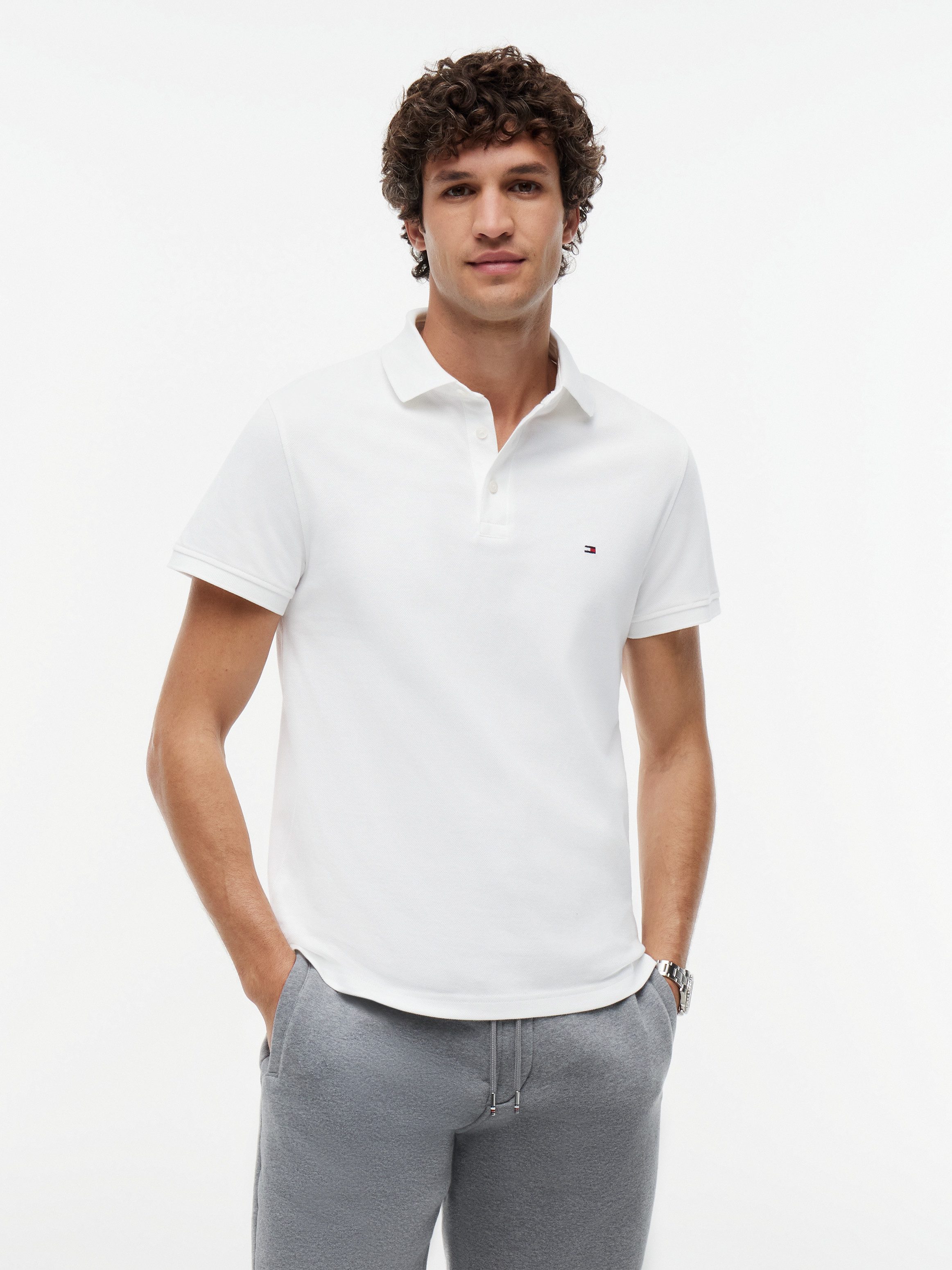 Tommy Hilfiger Poloshirt 1985 SLIM POLO mit Stickerei, Piqué-Qualität, Slim fit