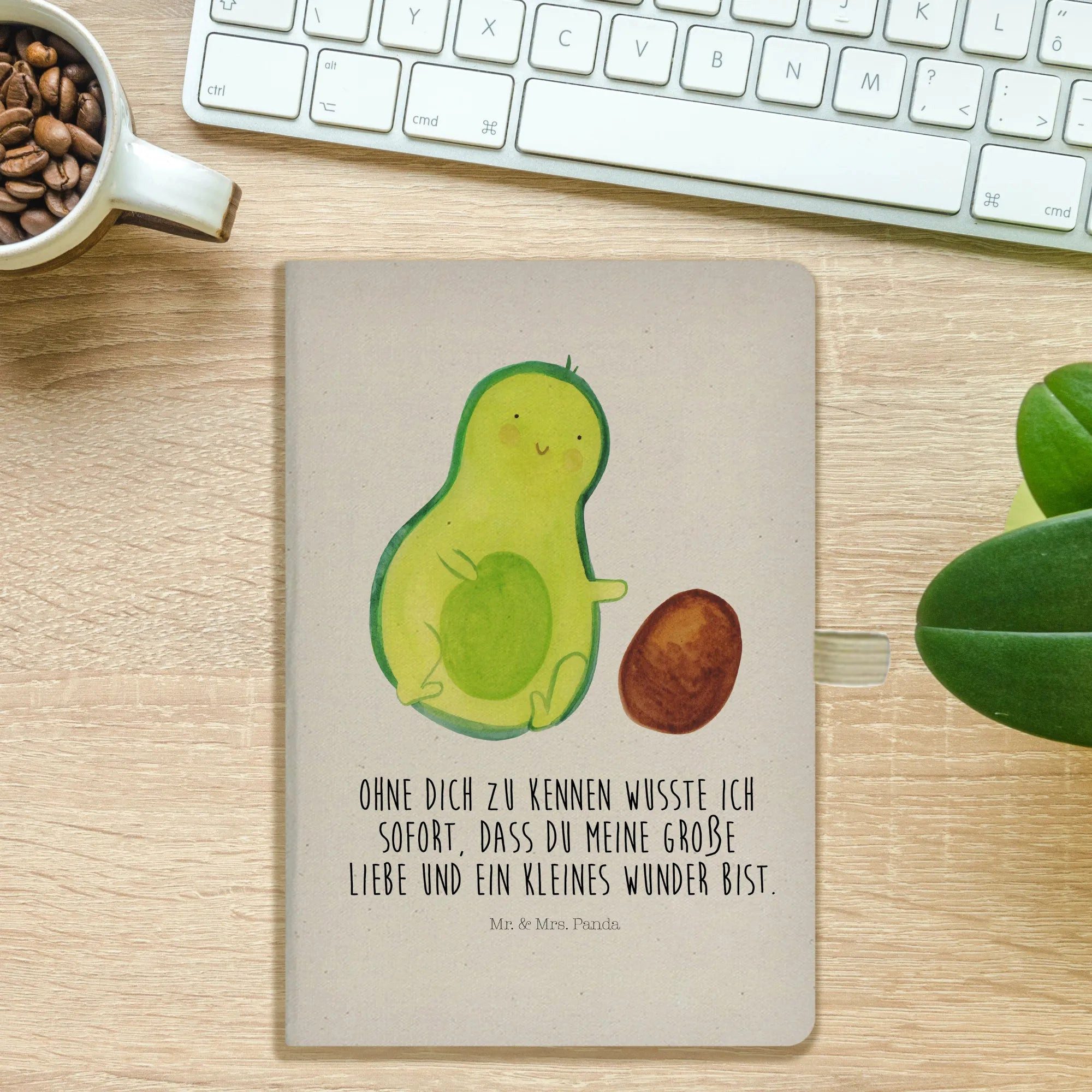Thumbnail - Mr. & Mrs. Panda Notizbuch Avocado Kern rollt - Transparent - Geschenk, Schwangerschaft, Veggie, Mr. & Mrs. Panda, Inspi...