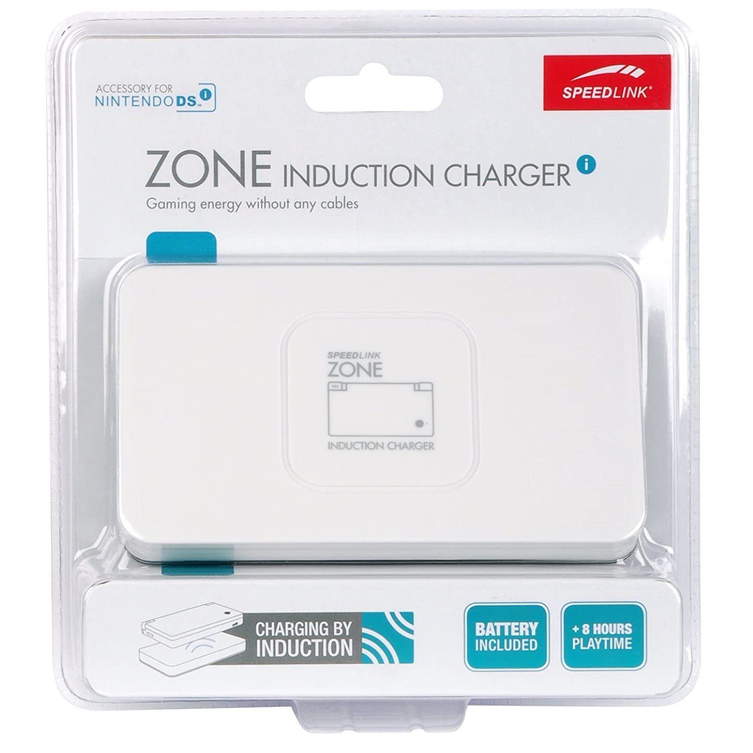 Speedlink Induktion-Ladestation + Akku Ladegerät Dock Audio-Kabel, Akku inklusive, Docking Station mit Induktions-Ladung für Nintendo DSi