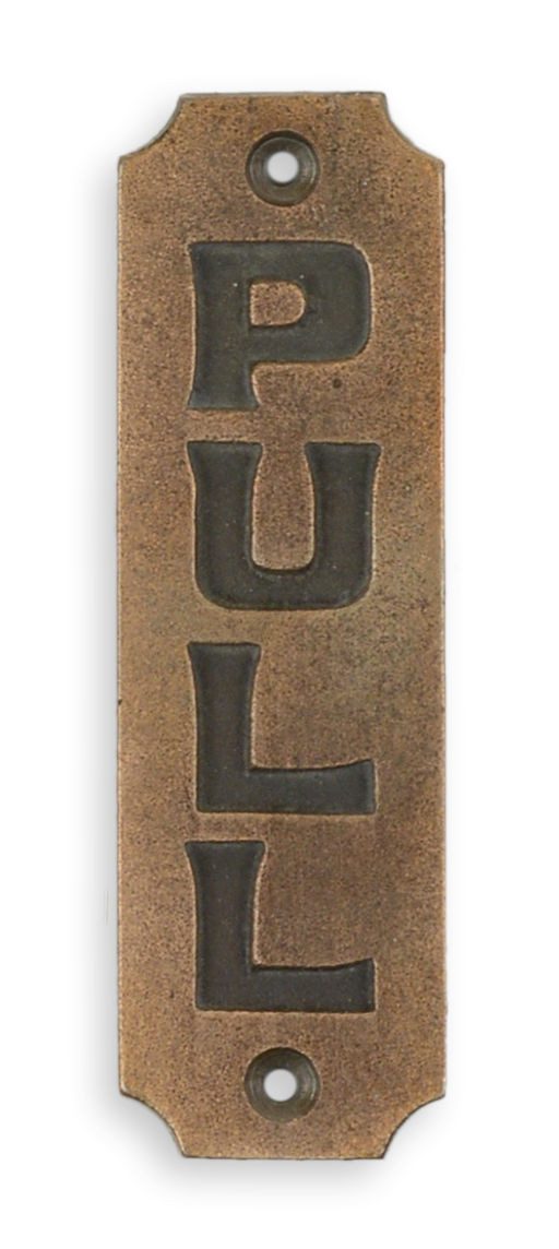 Aubaho Dekoobjekt Ein Wandschild aus Gusseisen „Ziehen“ Replikat Retro Design Dekoration