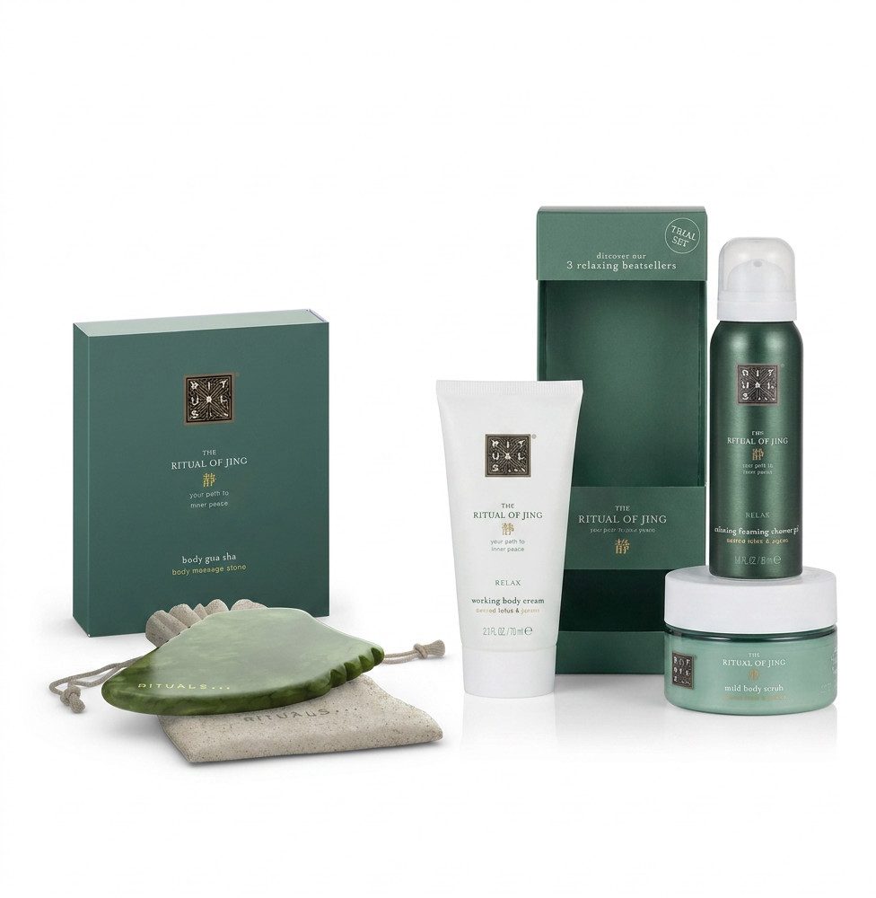 Rituals Massageöl Rituals The Ritual of Jing Gua Sha und Body Care Set, Ganzheitliches Ritual für Entspannung und Körperpflege