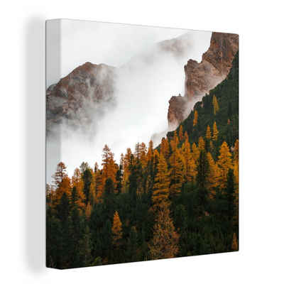 OneMillionCanvasses® Leinwandbild Kiefer - Herbst - Berg - Landschaft, (1 St), Leinwand Bilder für Wohnzimmer Schlafzimmer