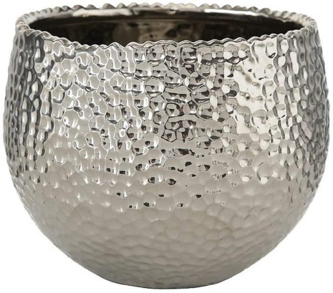 BOLTZE GRUPPE GmbH Übertopf Übertopf Lajos Steingut H.14 cm Ø.17 cm silber