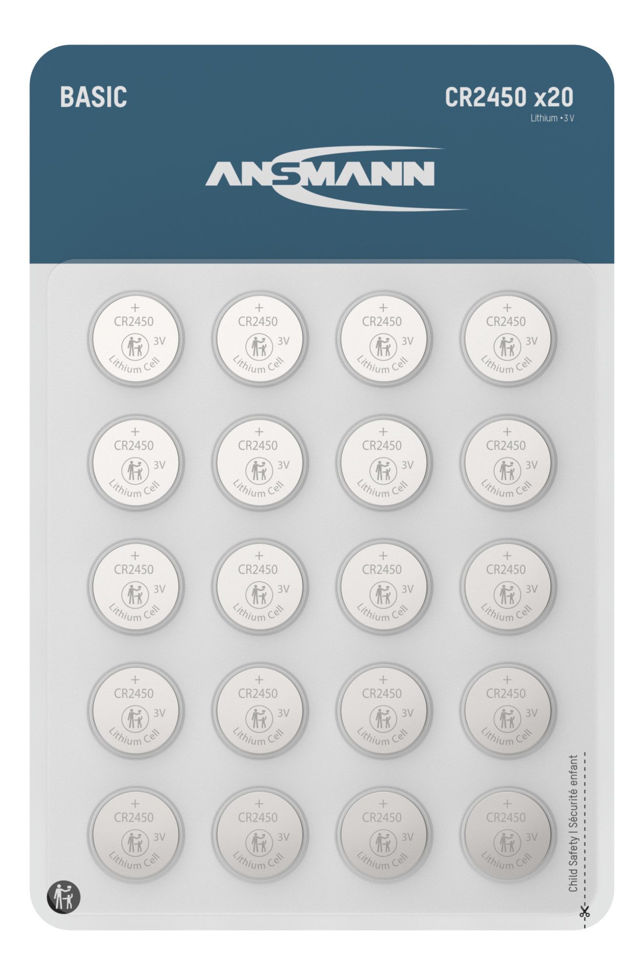 ANSMANN AG Basic 20x CR2450 / CR-2450 / DL2450 / ECR2450 Knopfzelle
