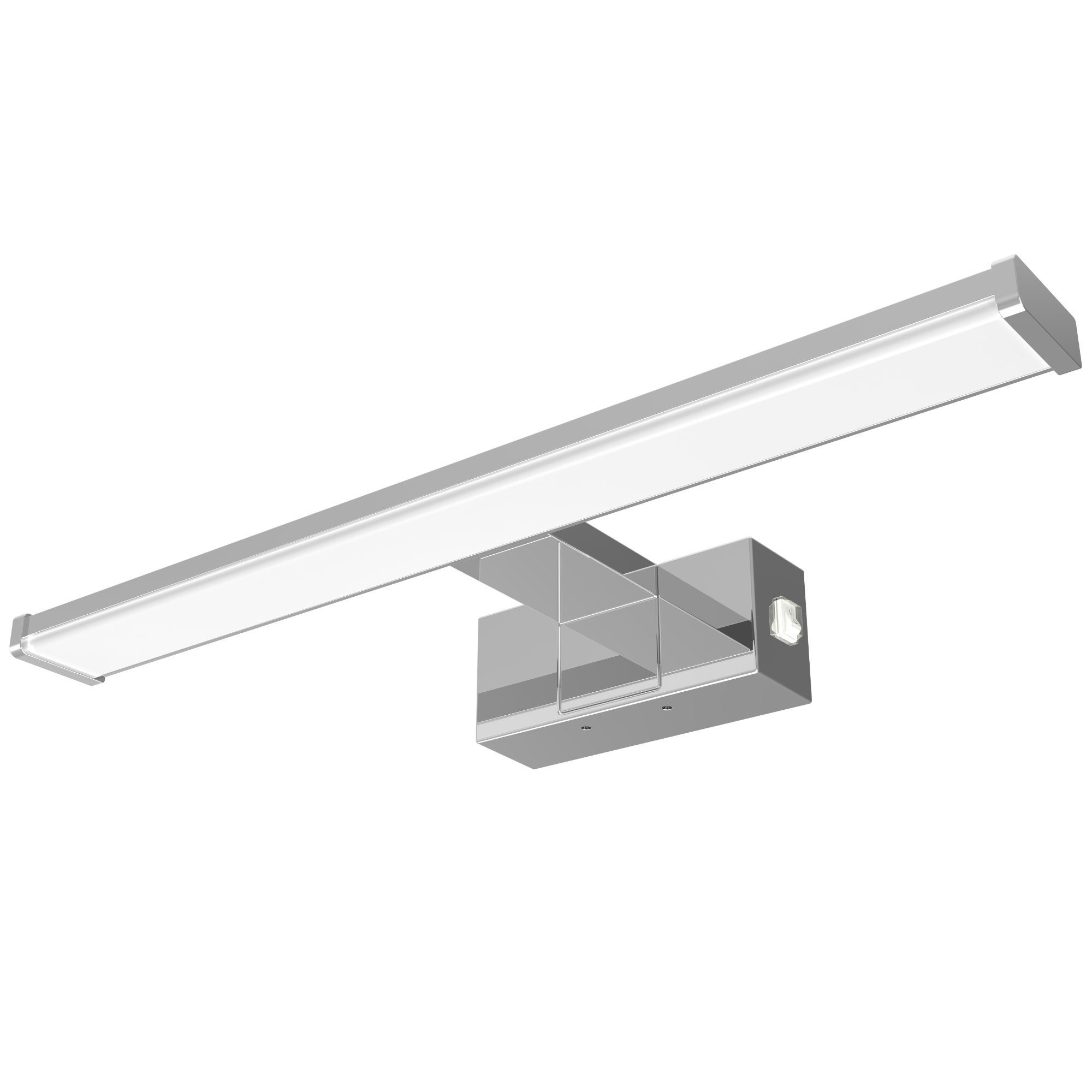 kalb Spiegelleuchte Spiegelleuchte Wandlampe, chrom, 500mm, mit integriertem Netzschalter, neutralweiß neutralweiss / 4000K