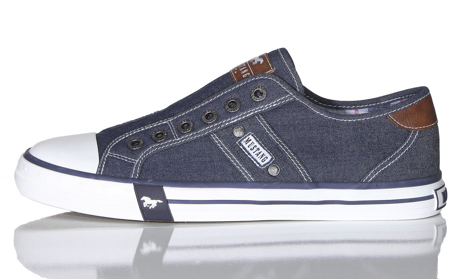 Mustang Shoes Slip-On Sneaker ohne Schnürsenkel, Slipper, Schlupfschuh mit praktischem Gummizug
