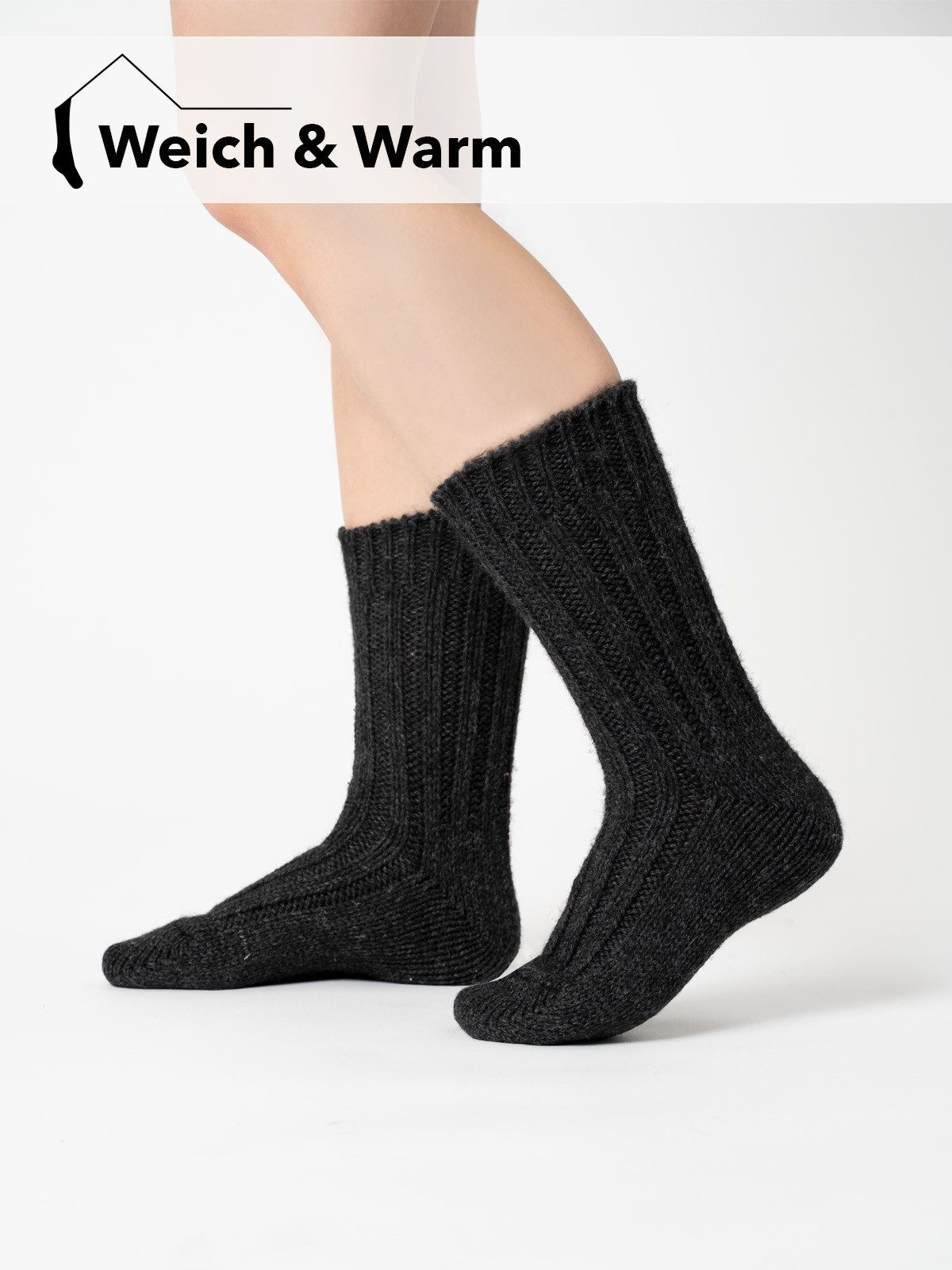 HomeOfSocks Norwegersocken 2 Paar Norweger Wollsocken, Alpaka, 40% Wolle, (2-Paar) mit Norwegermuster, aus Wolle, Gummibund ohne Einschneiden
