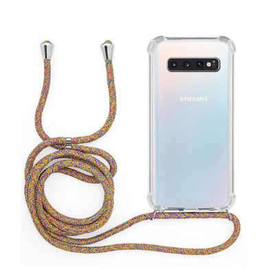 MyGadget Handyhülle Handykette für Samsung Galaxy S10, mit Handyband zum Umhängen Kordel Case Schutzhülle Muster Bunt