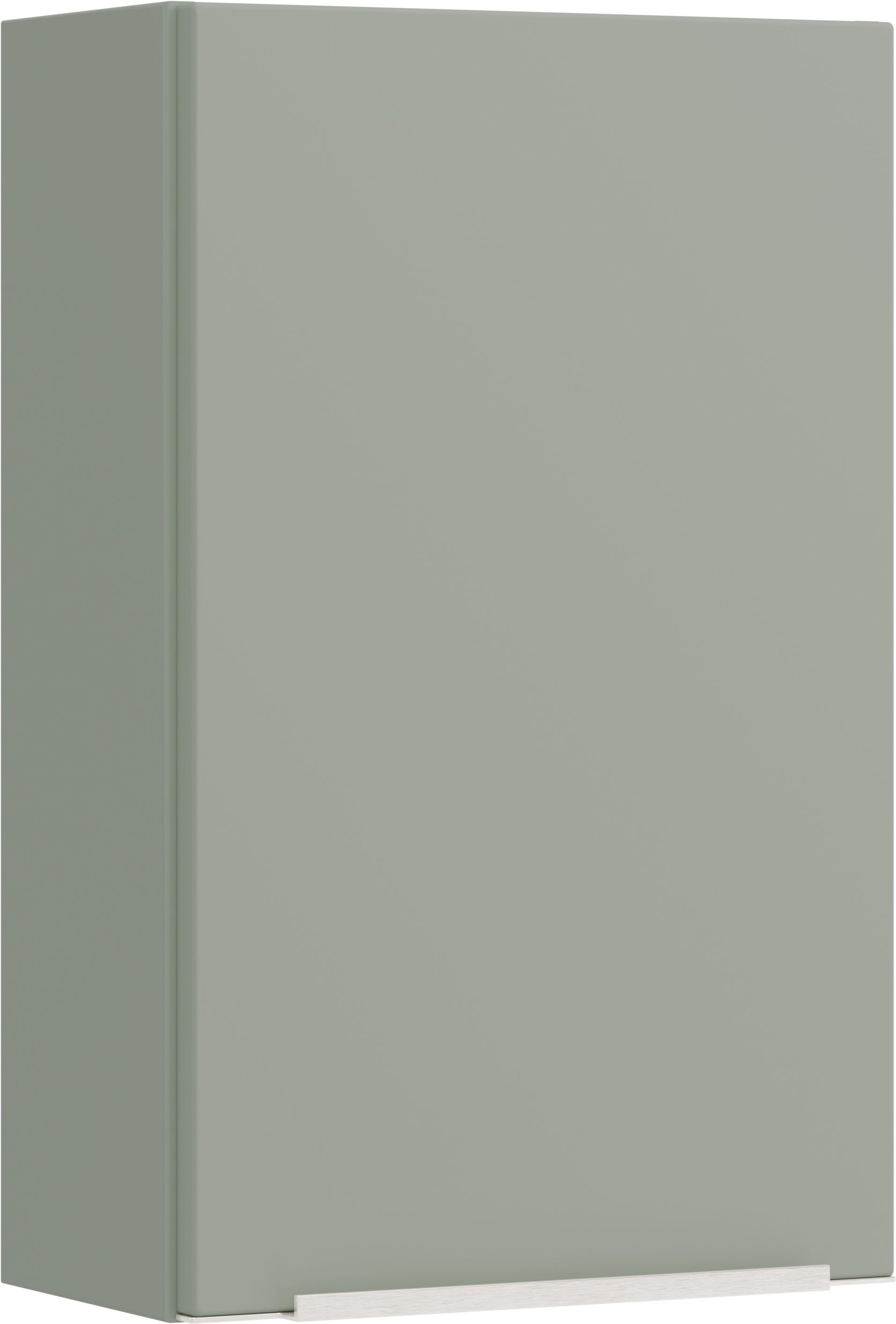 welltime Hängeschrank TRIENT, Hängeschrank 40 cm, gedämpfte Scharniere (Maße (B/H/T): ca. 40/64/20 cm) Schilfgrün, gedämpfte Tür, verstellbare Einlegeböden