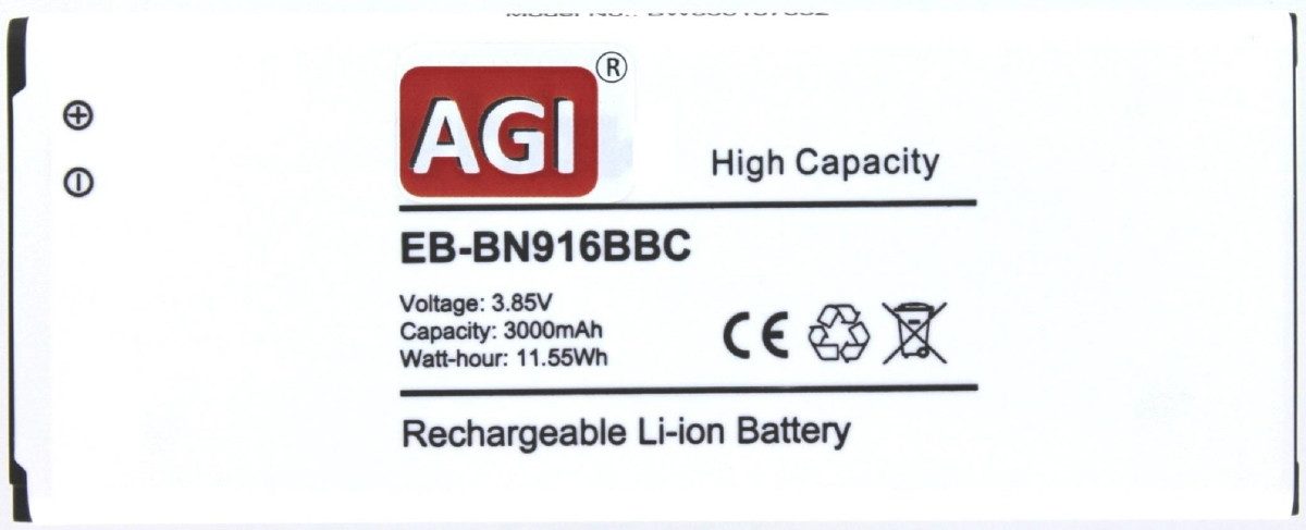 Akku für Samsung EB-BN916BBC Li-Ion 3,85 Volt 3000 mAh schwarz Handy-Akku