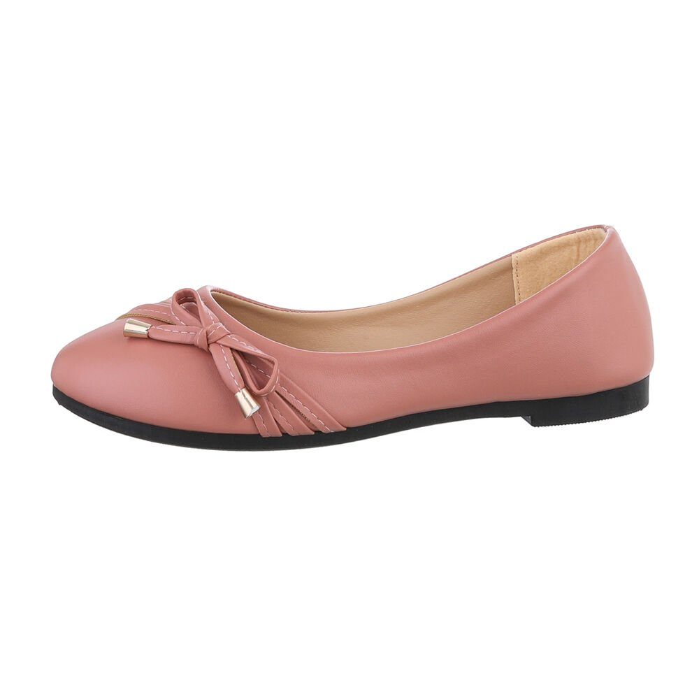Ital-Design Damen Freizeit Ballerina (85894109) Blockabsatz Klassische Ballerinas in Altrosa