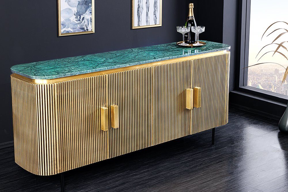 riess-ambiente Sideboard VENEZIANO 160cm messing / grün (Einzelartikel, 1 S günstig online kaufen