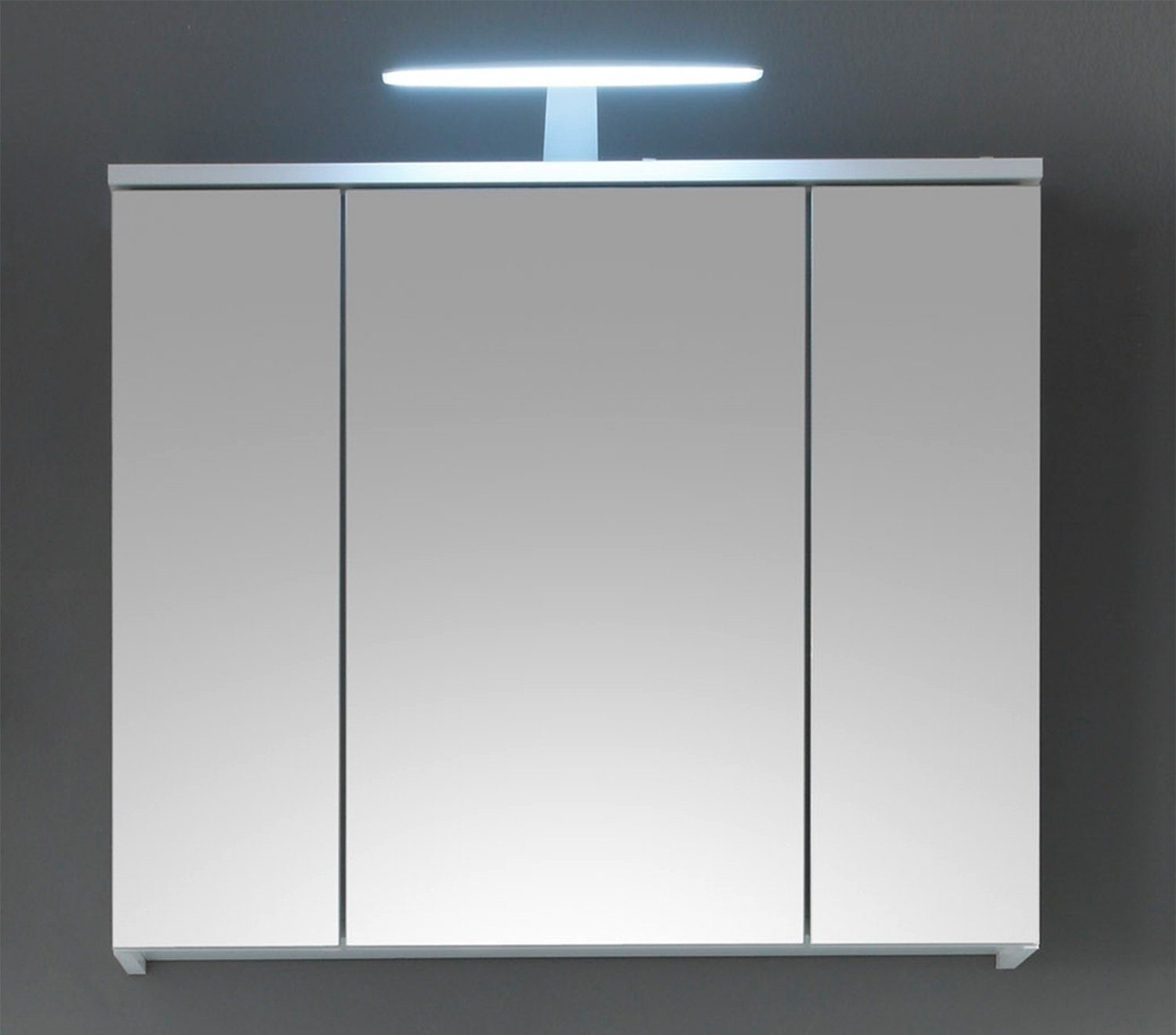 Spiegelschrank SPICE, 3-türig, Breite matt, 80 Weiß LED-Beleuchtung, inkl. cm Badmöbel