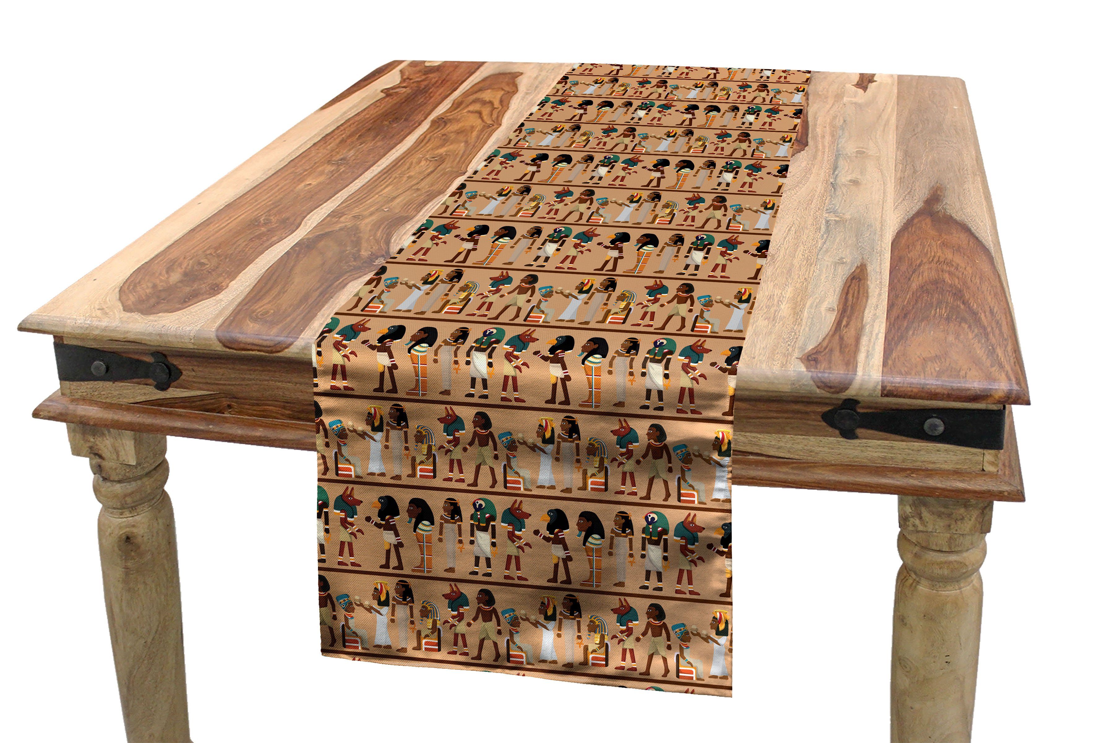 Abakuhaus Tischläufer Esszimmer Küche Rechteckiger Dekorativer Tischläufer, ägyptisch Ägyptologie Cartoon