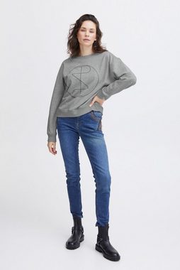 Pulz Jeans Sweatshirt PZMALLIE LS Sweatshirt cooles Sweatshirt mit Strasssteinen