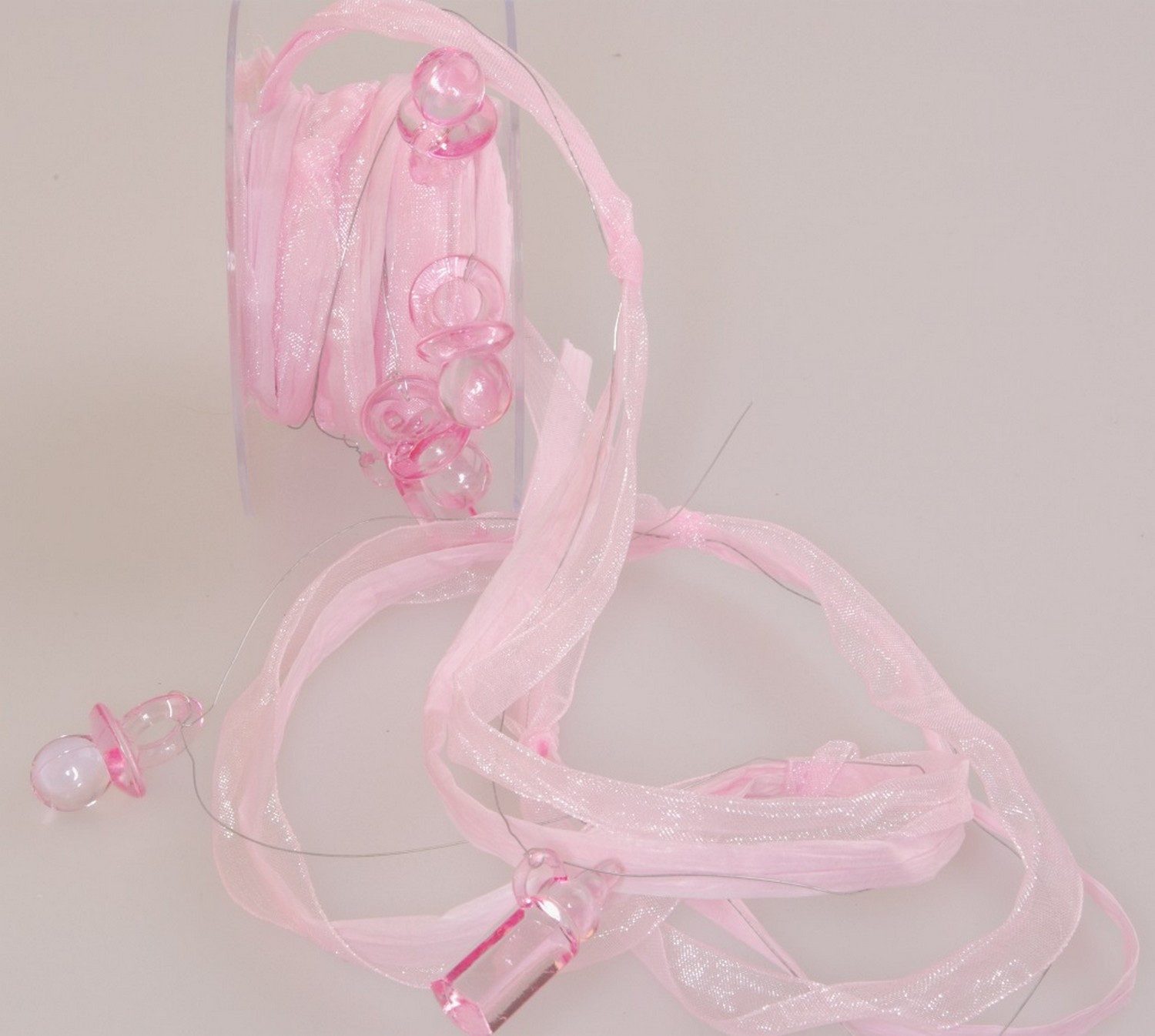 Deko AS Dekoobjekt Dekogirlande "Schnulli" Baby - Taufe - 1,5mm - 3m - col. 546 rosa - 7