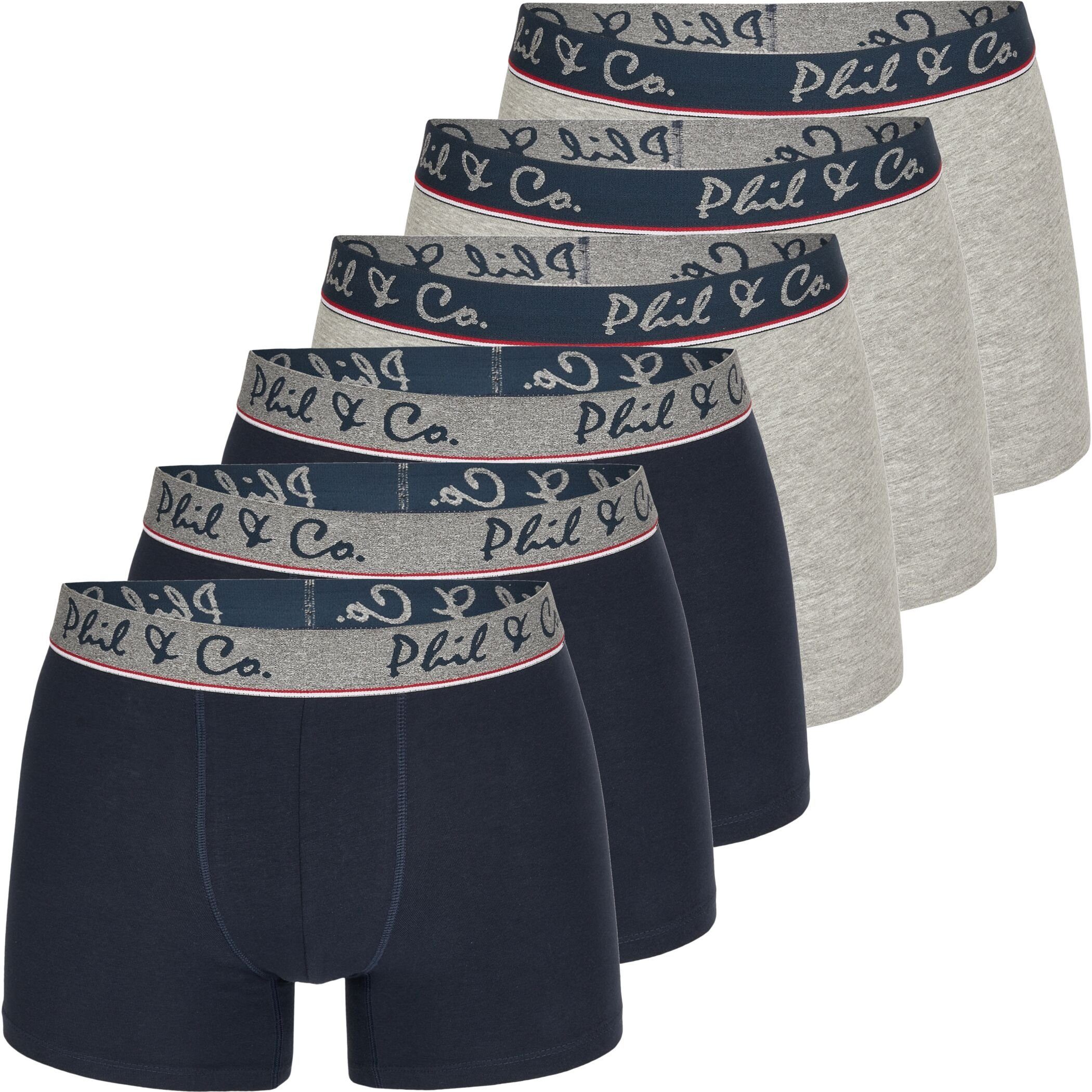 Phil & Co. Boxershorts 6er Pack Phil & Co Berlin Jersey Boxershorts Trunk Short Pant FARBWAHL (1-St) DESIGN 17