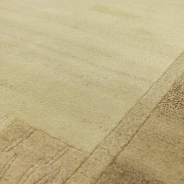Wollteppich Nepal Teppich handgeknüpft beige, morgenland, rechteckig, Höhe: 18 mm