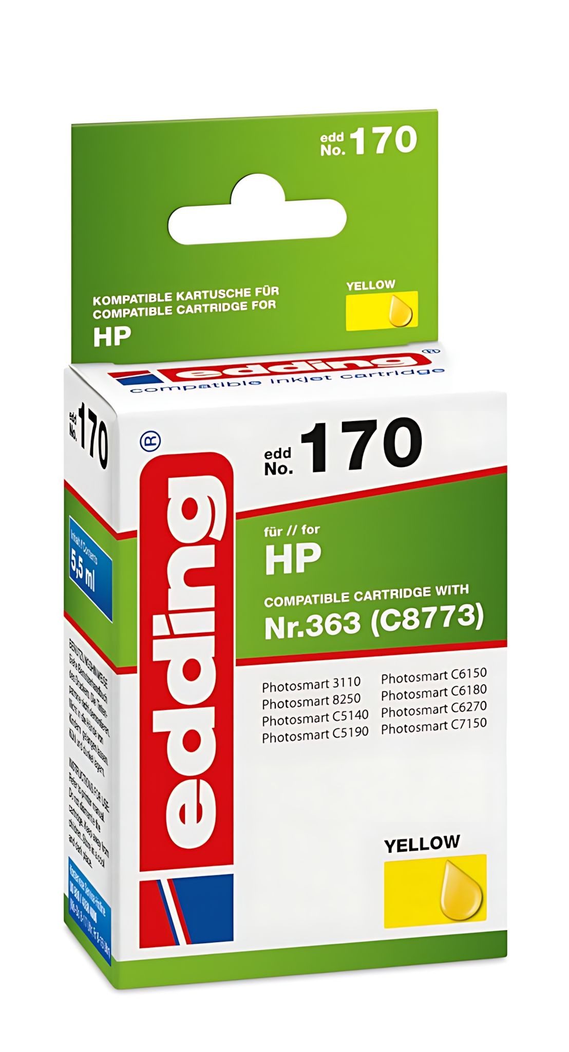 edding Tonerpatrone Edding Druckerpatrone EDD-170 für HP Nr. 363 (C8773) yellow