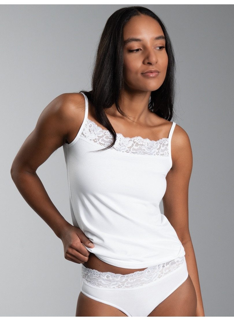 Trigema Unterhemd TRIGEMA Spaghettiträger Unterhemd mit Spitze (1-St)