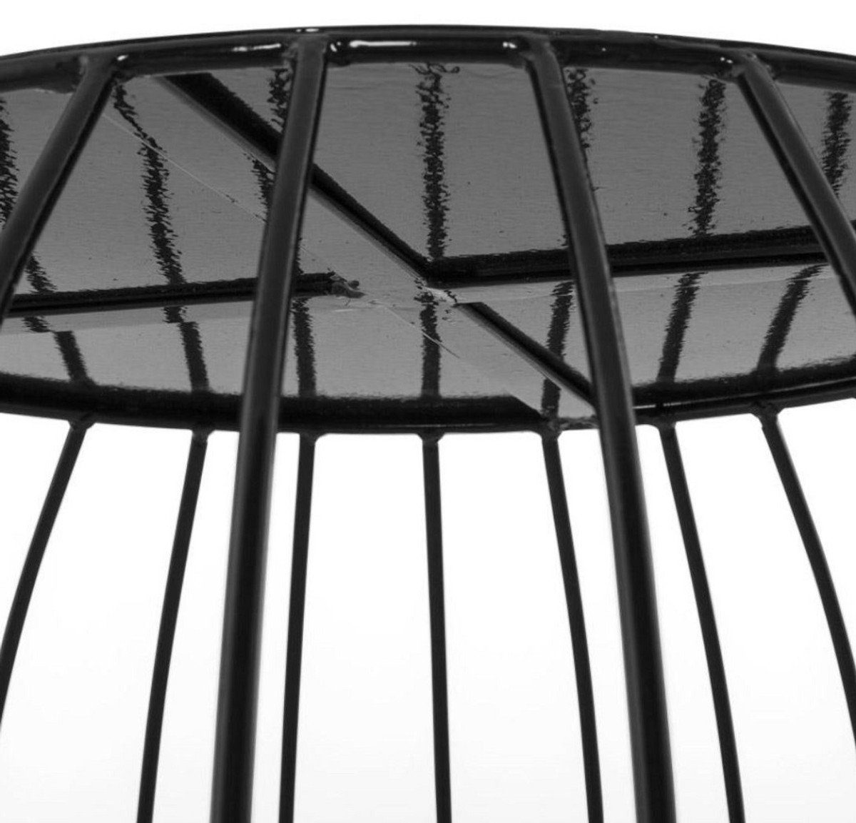 Padrino Aluminium Wohnzimmermöbel 60 cm 47 Moderner Schwarz Casa Ø x - Beistelltisch H. Beistelltisch - runder Tisch