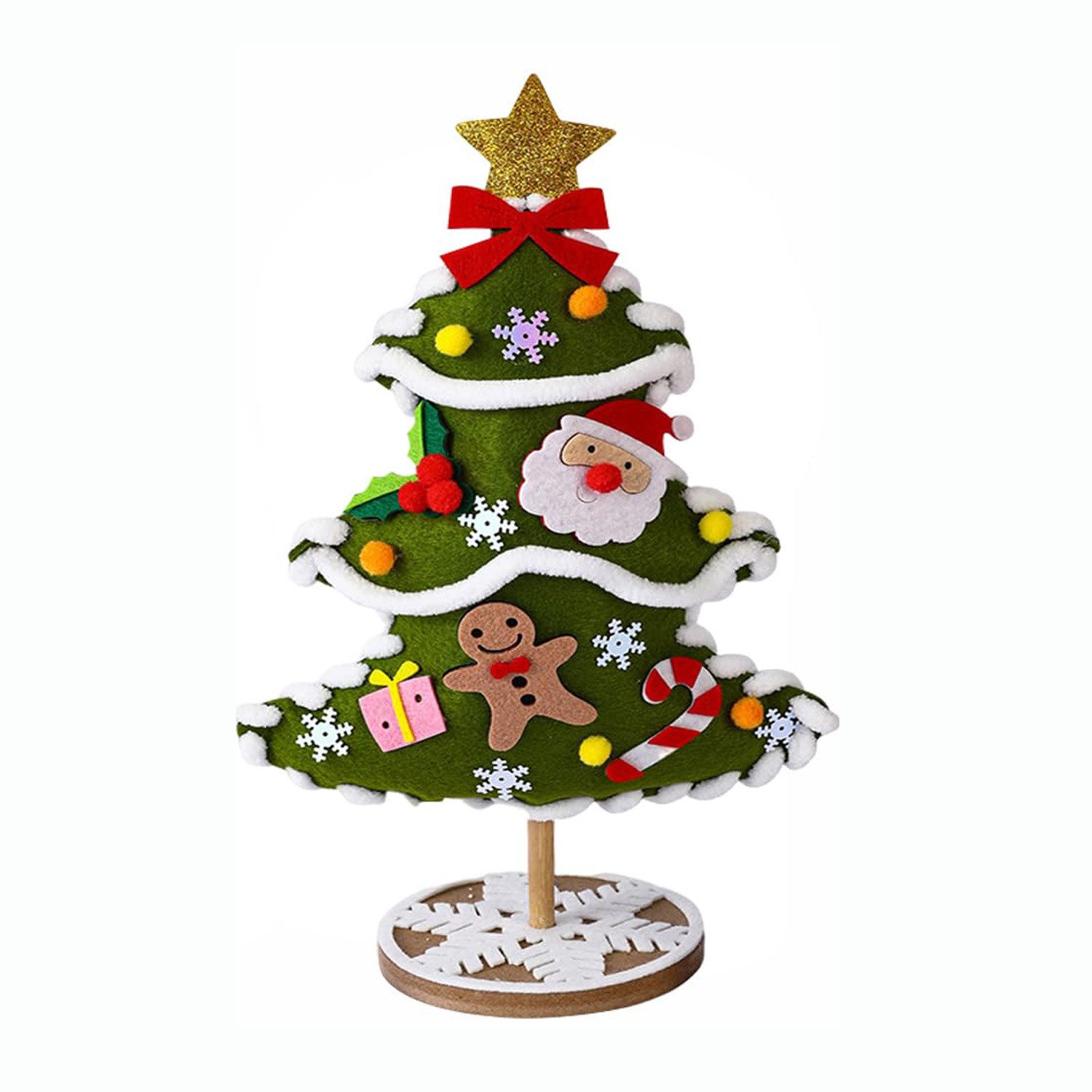 CLTYQ Dekoobjekt Weihnachtsbaum Bastelset Kinder,1 Stück Weihnachtsdeko Basteln Kinder, DIY Bastelset Filz Weihnachtsbaum, Weihnachtsbasteln für Kinder
