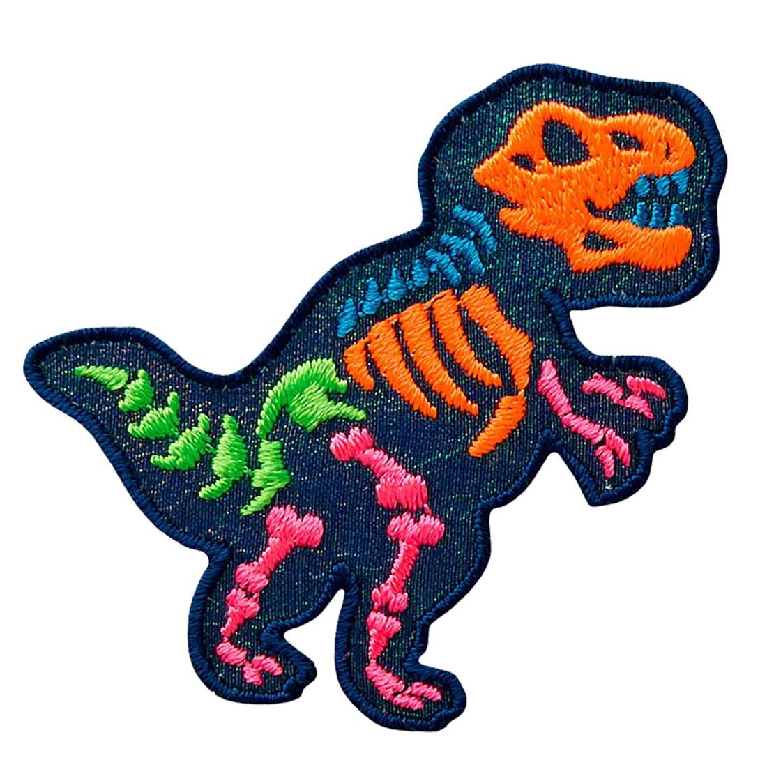 Bügelbild Brontosaurus Dinosaurier – Ca. 7,4x9,5 Cm, Gestickt, Braun, Zum Aufbügeln Oder Aufnähen