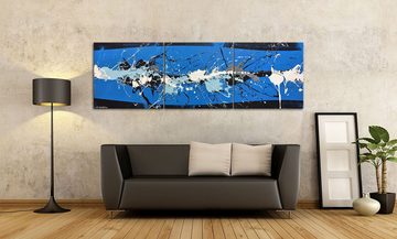 WandbilderXXL XXL-Wandbild Coltish Blue 210 x 70 cm, Abstraktes Gemälde, handgemaltes Unikat