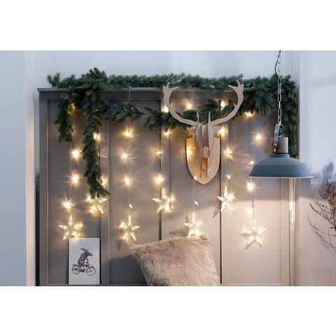 BONETTI LED-Lichtervorhang Sterne, Weihnachtsdeko aussen, mit 7 Strängen
